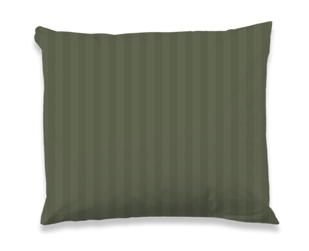 Descanso Kussensloop Katoen Satijn Hotel Sevilla - olive green 60x70cm