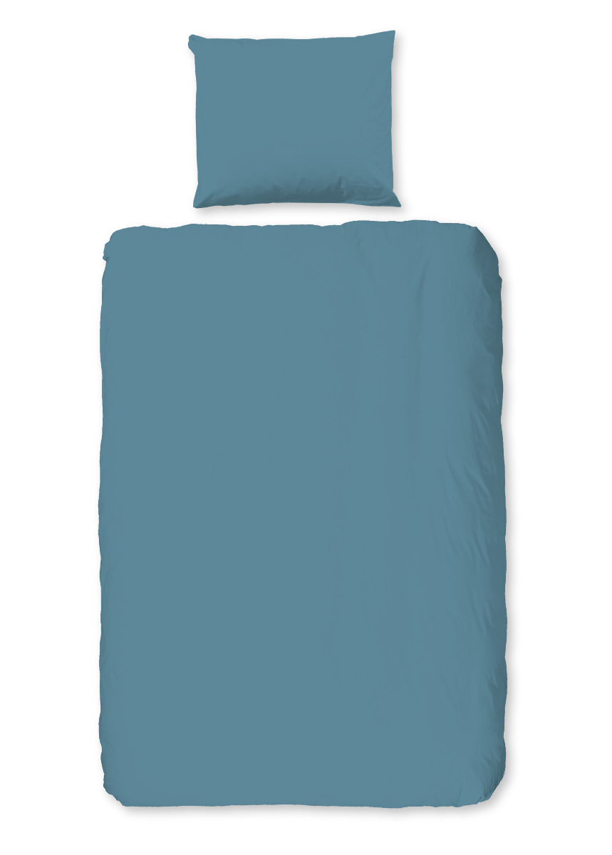 Good Morning Peuter Dekbedovertrek Katoen Uni - adria blue 120x150cm