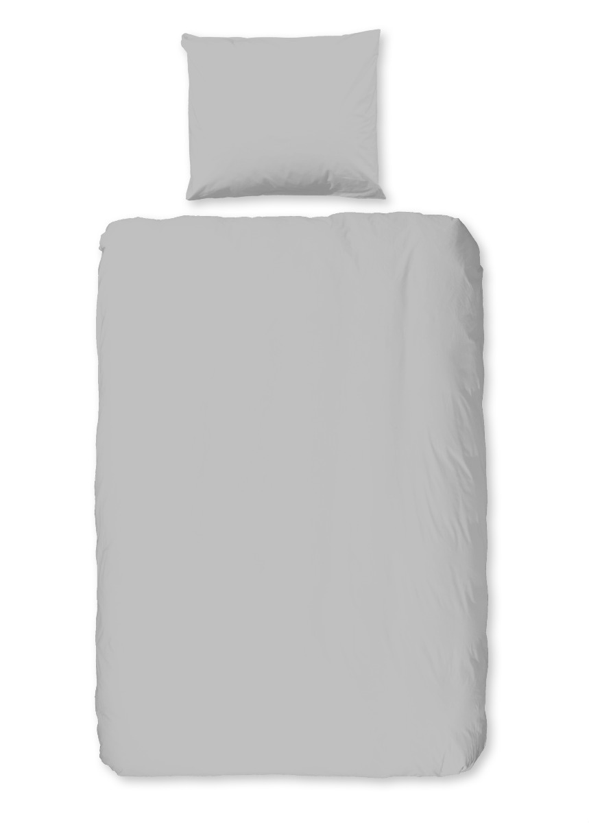 Good Morning Peuter Dekbedovertrek Katoen Uni - light grey 120x150cm