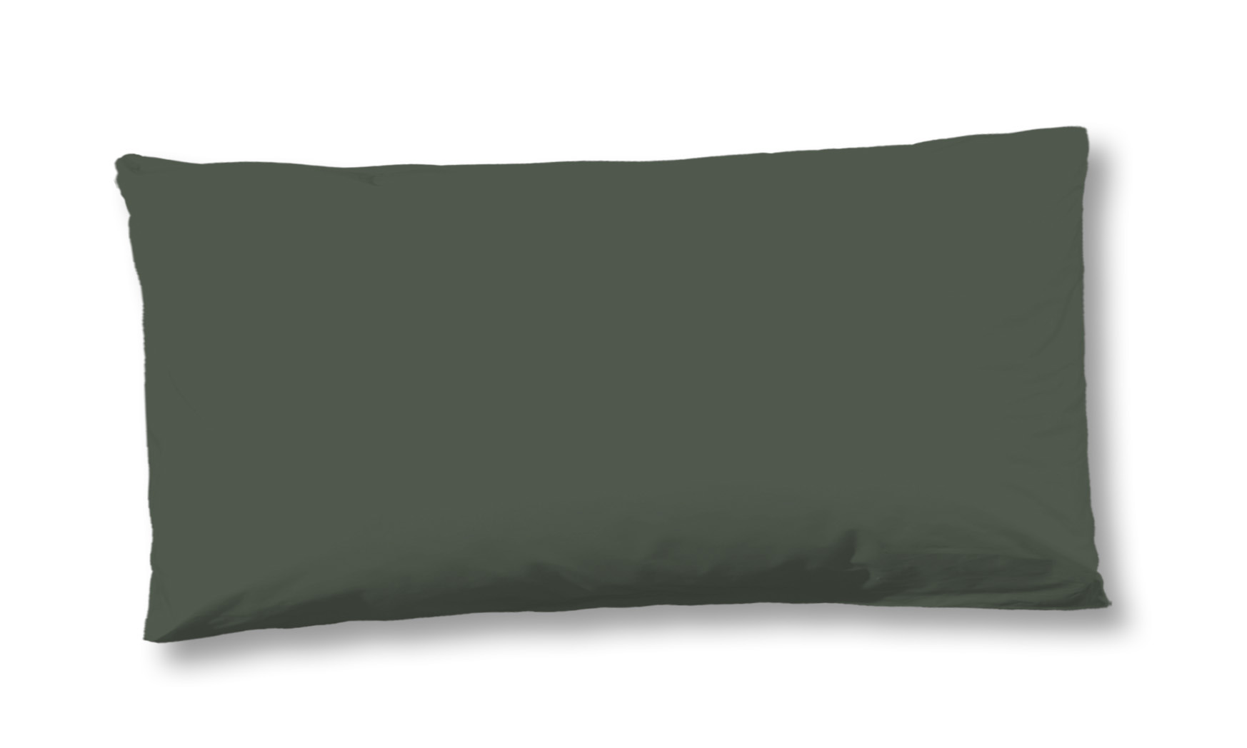 HIP Kussensloop Katoen Satijn Uni - olive green 40x80cm