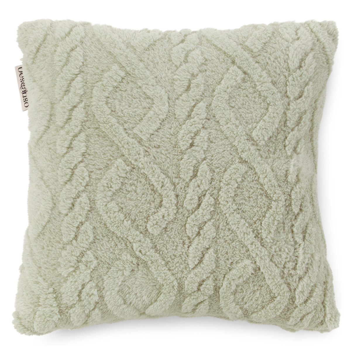 Descanso Teddy Jacquard Sierkussen  - light sage 40x40cm