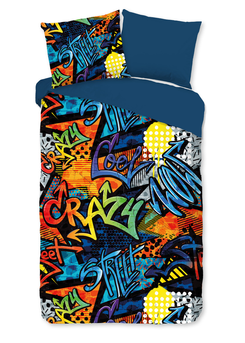 Pure Kinder Dekbedovertrek Microvezel Jeff - multi 140x200/220cm