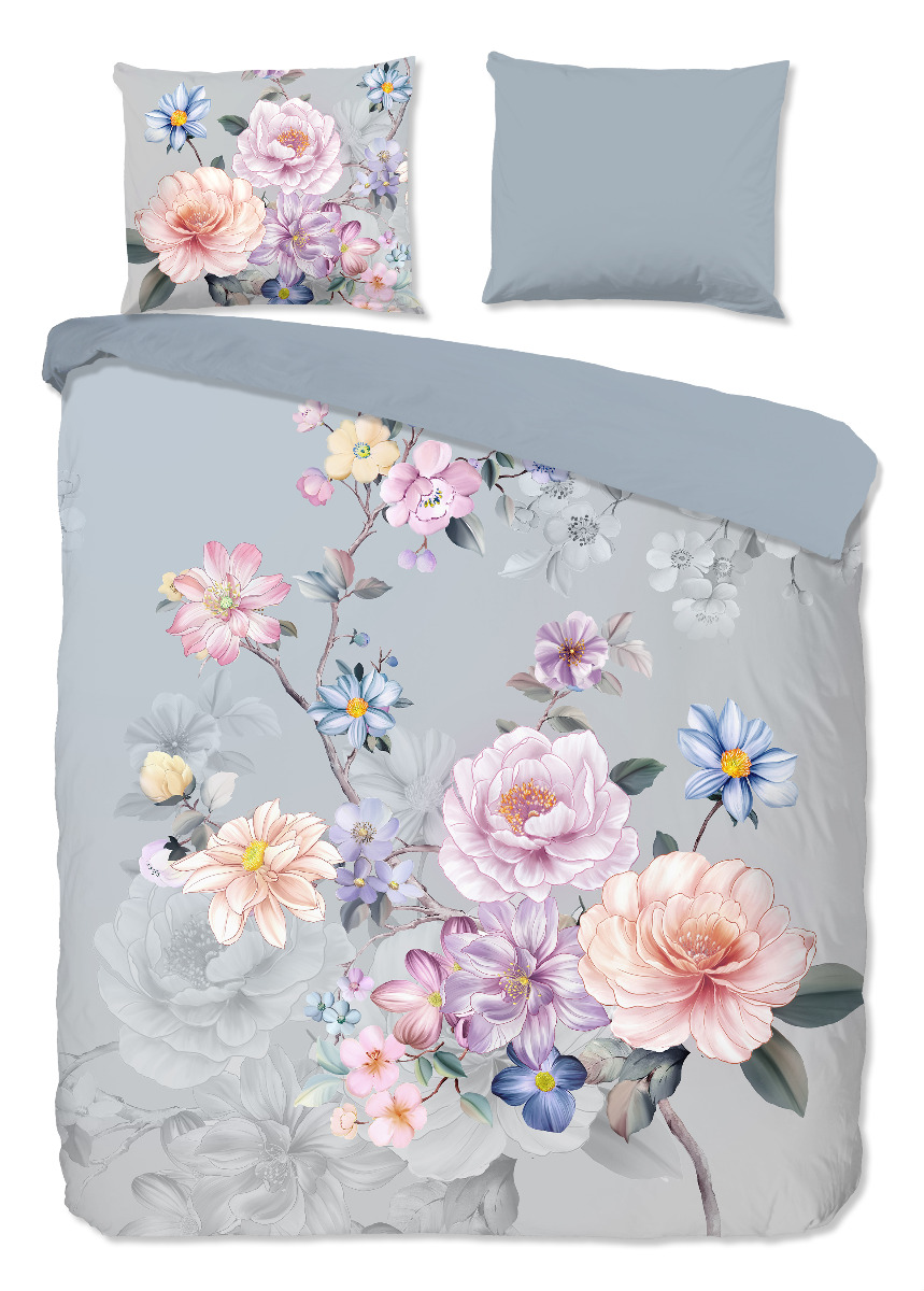 Good Morning Dekbedovertrek Flanel Elena - grey