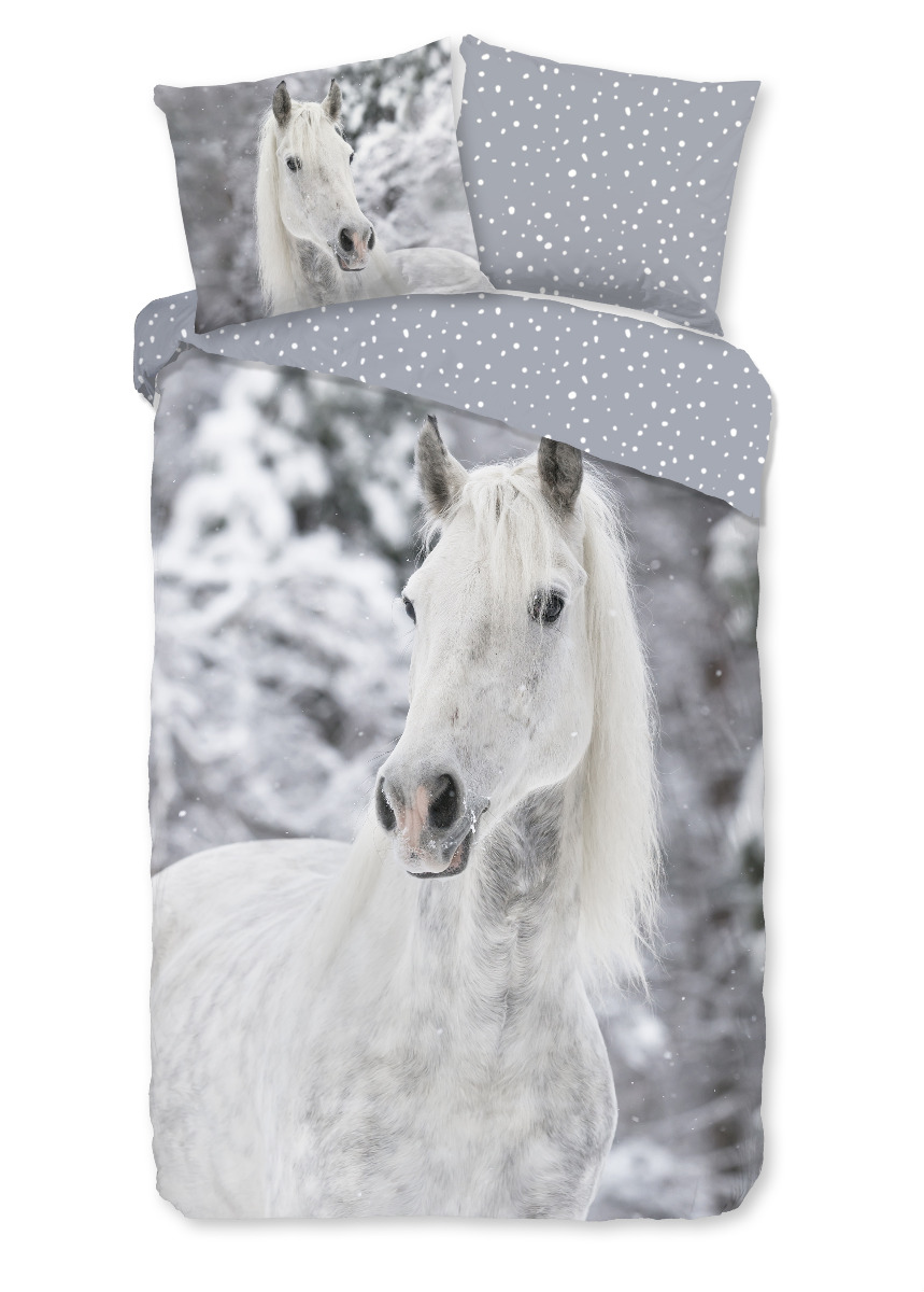 Good Morning Kinder Dekbedovertrek Katoen Flanel Bonnie - grey 140x200/220cm