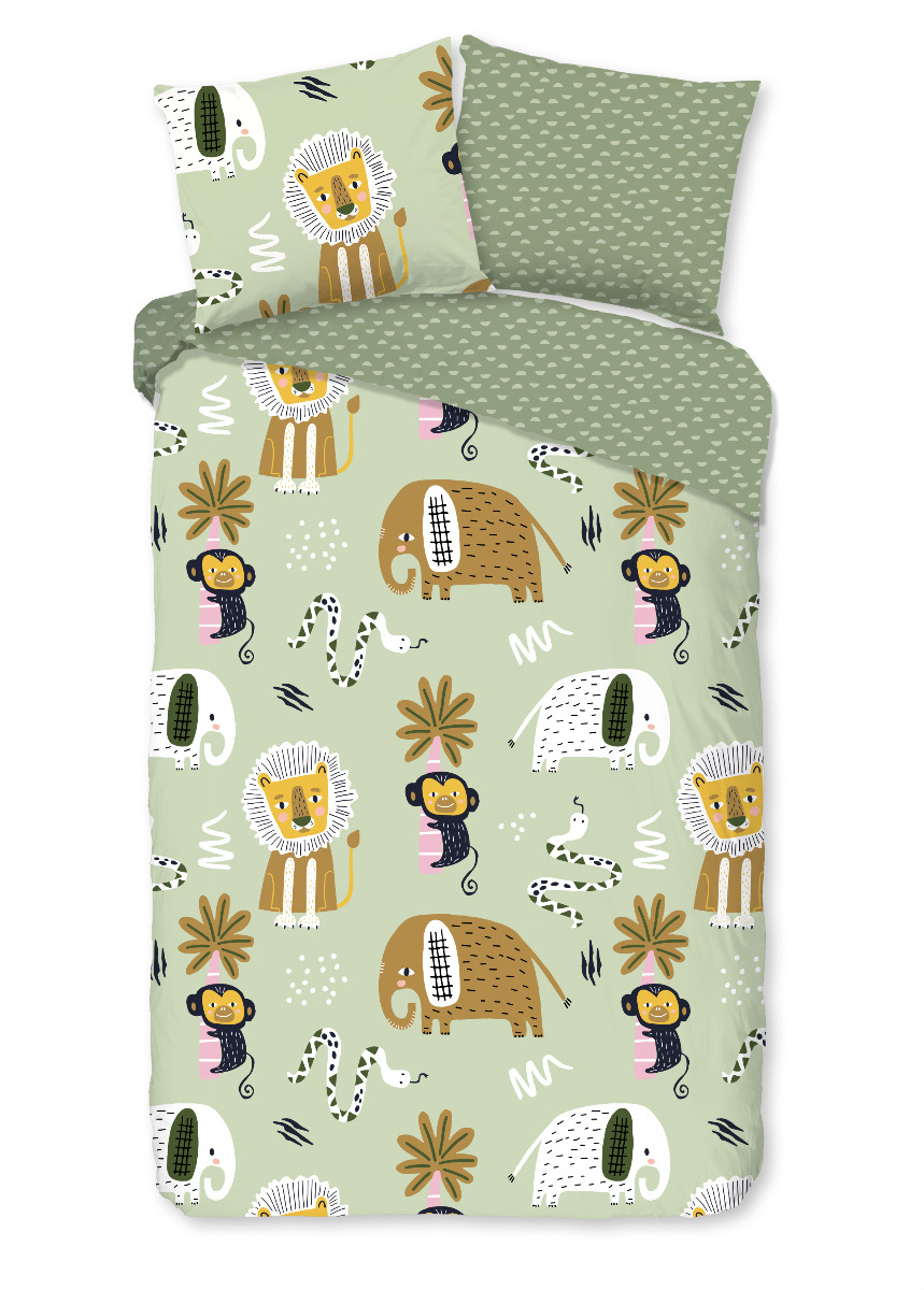 Good Morning Kinder Dekbedovertrek Katoen Renforcé Chuck - green 140x200/220cm