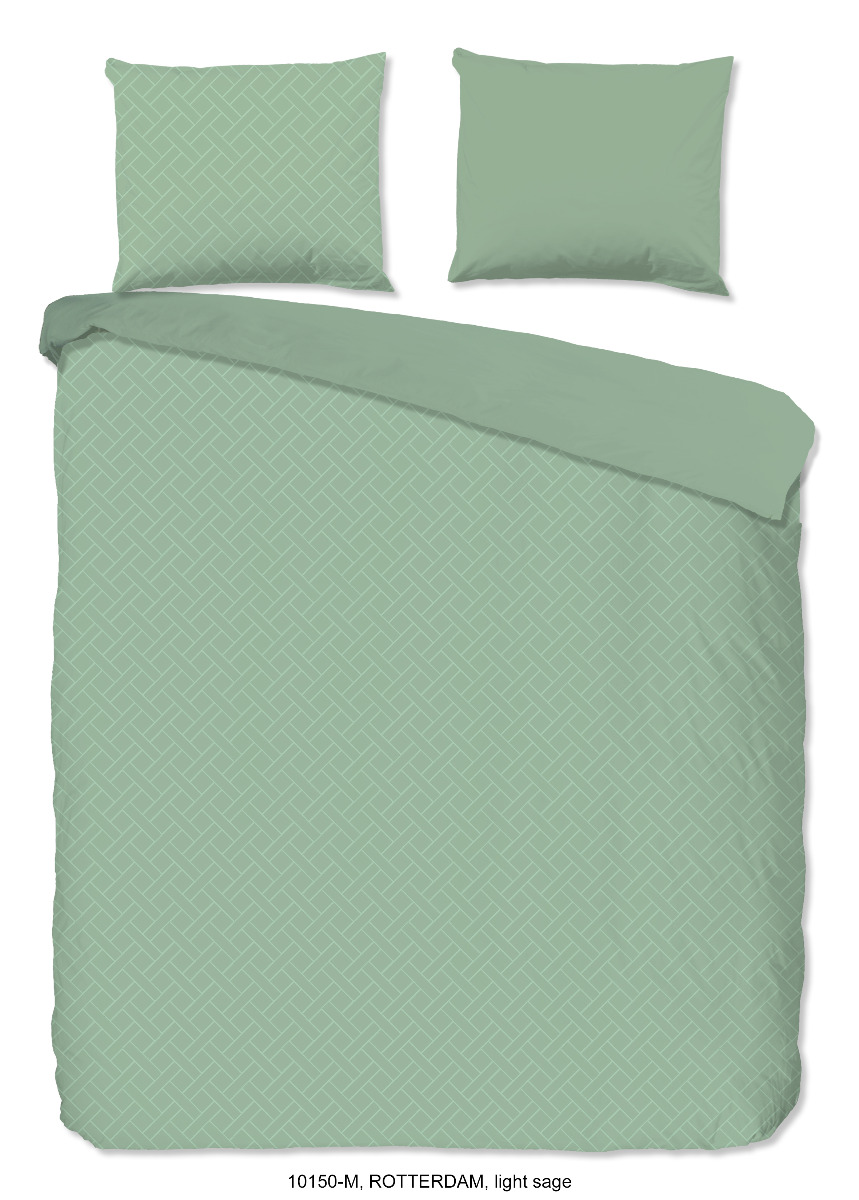 Pure Dekbedovertrek Micropercal Rotterdam - light sage 240x200/220cm