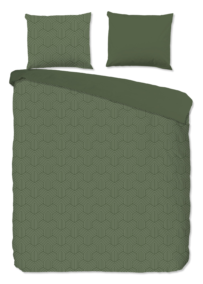 Pure Dekbedovertrek Micropercal Groningen - olive green 240x200/220cm