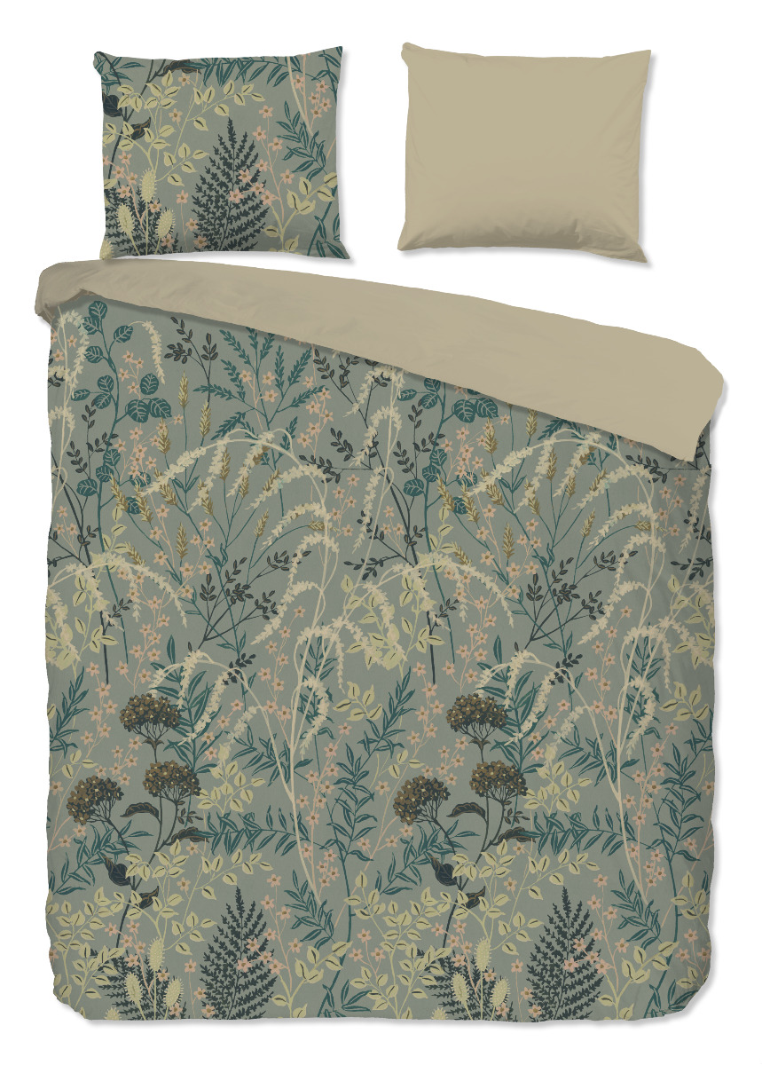 Good Morning Dekbedovertrek Katoen Renforcé Silve - green