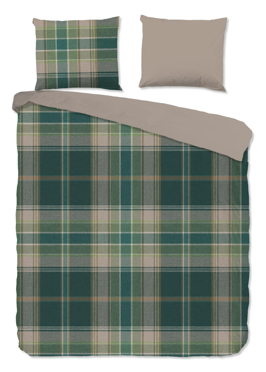 Good Morning Dekbedovertrek Flanel Dirkje - green