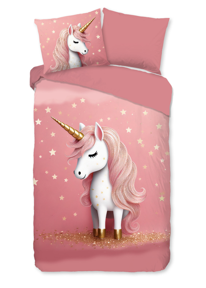Pure Kinder Dekbedovertrek Microvezel Sparkles - pink 140x200/220cm