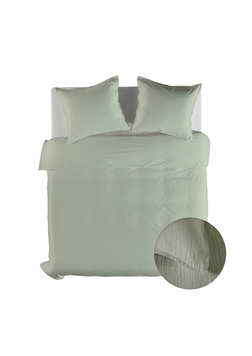 Yellow Dekbedovertrek Mousseline Katoen Suites Guadeloupe - reseda green