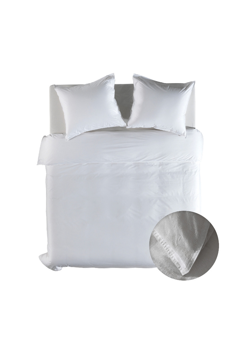 Yellow Dekbedovertrek Linnen Katoen Suites Saint Tropez - blanc de blanc