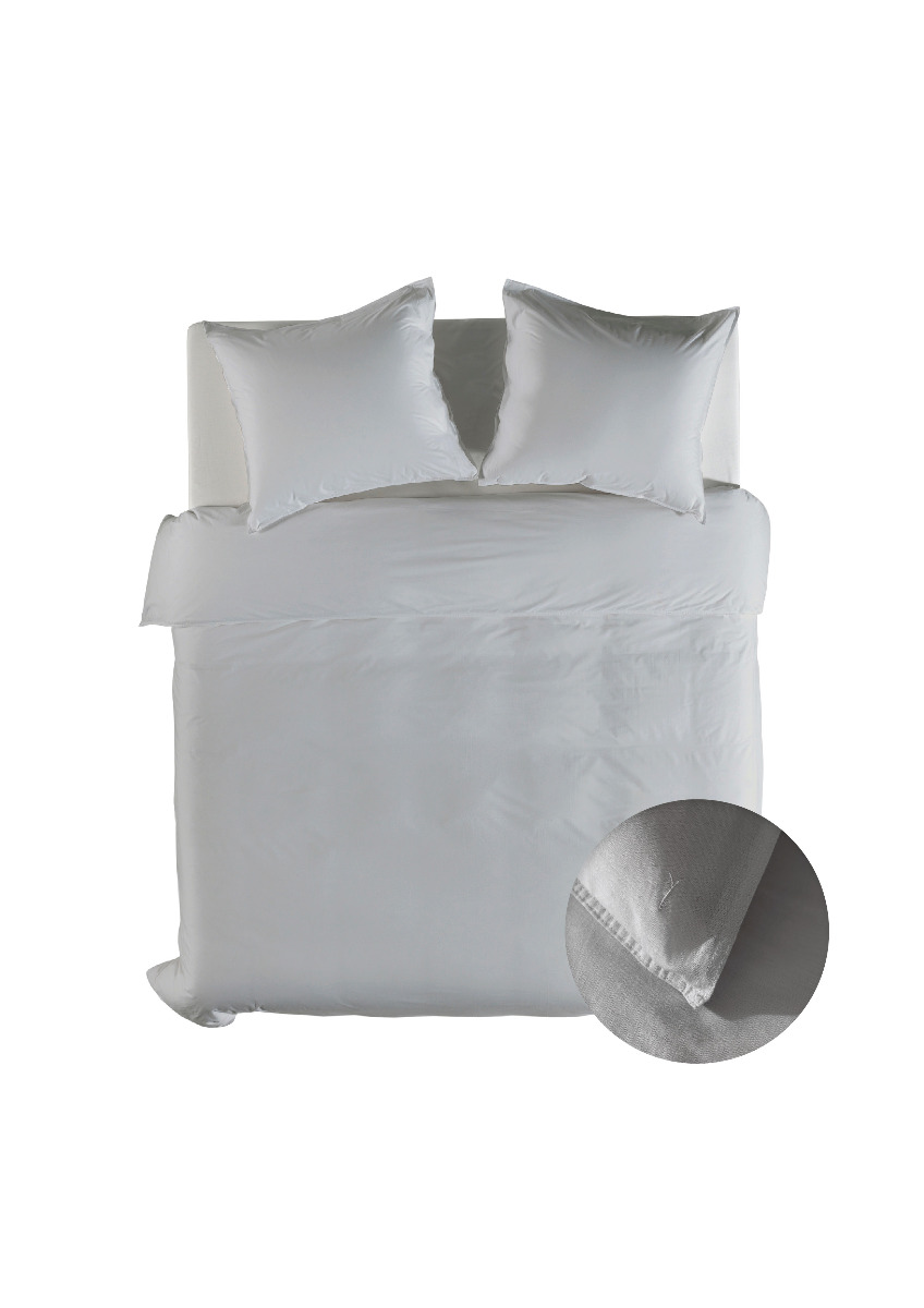 Yellow Dekbedovertrek Linnen Katoen Suites Saint Tropez - vaporous grey