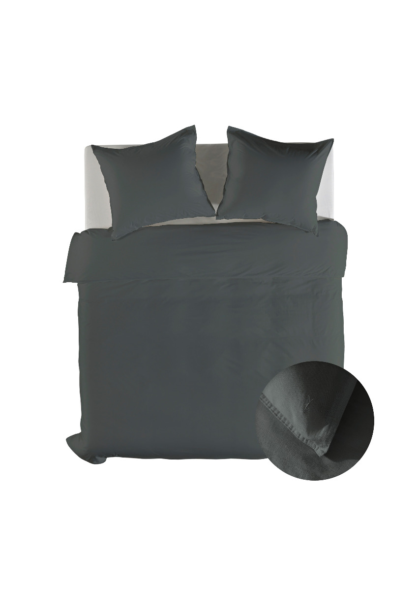 Yellow Dekbedovertrek Linnen Katoen Suites Saint Tropez - beluga grey