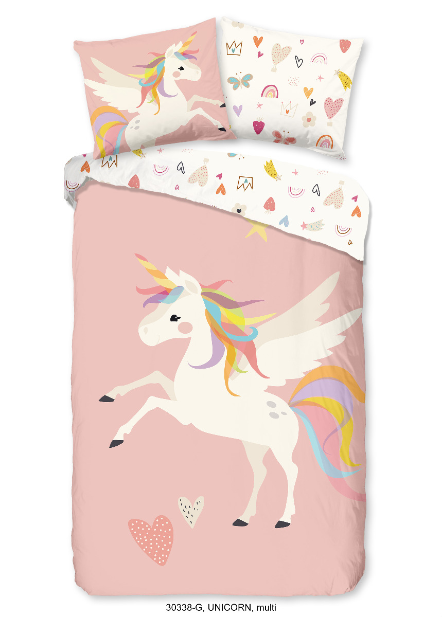 Good Morning Kinder Dekbedovertrek Katoen Renforcé Unicorn - multi 140x200/220cm