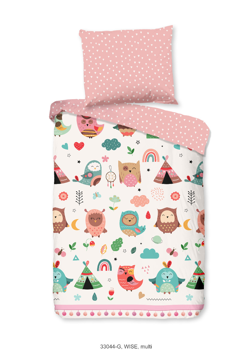 Good Morning Peuter Dekbedovertrek Katoen Renforcé Wise - multi 120x150cm