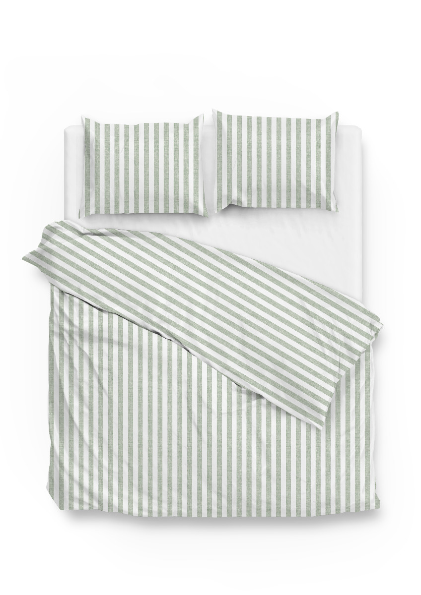 Zo Home Dekbedovertrek Katoen Banda Di Lino Linnen Look - moss green 260x200/220cm