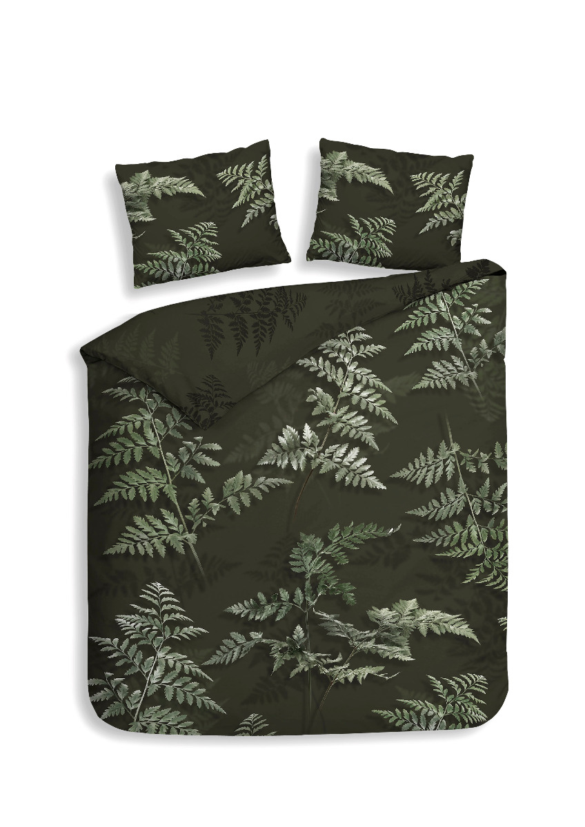 Heckett Lane Dekbedovertrek Katoen Satijn Rua - forest green
