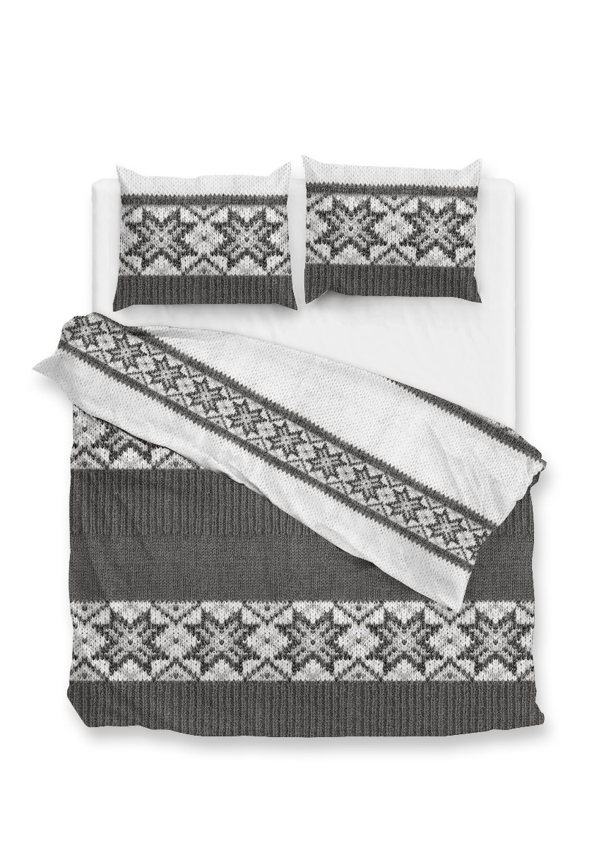 Zo Home Dekbedovertrek Flanel Anika - grey