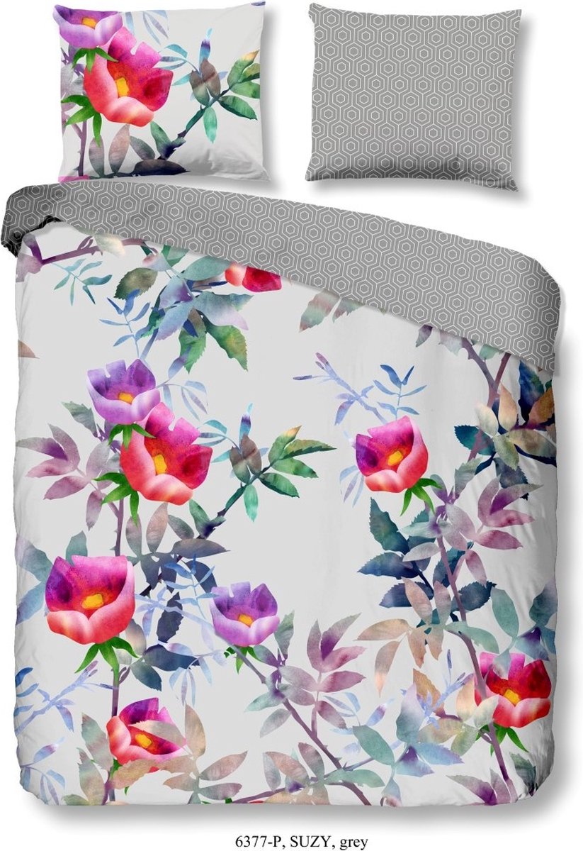 Good Morning Dekbedovertrek Katoen Suzy - grijs 240x200/220cm