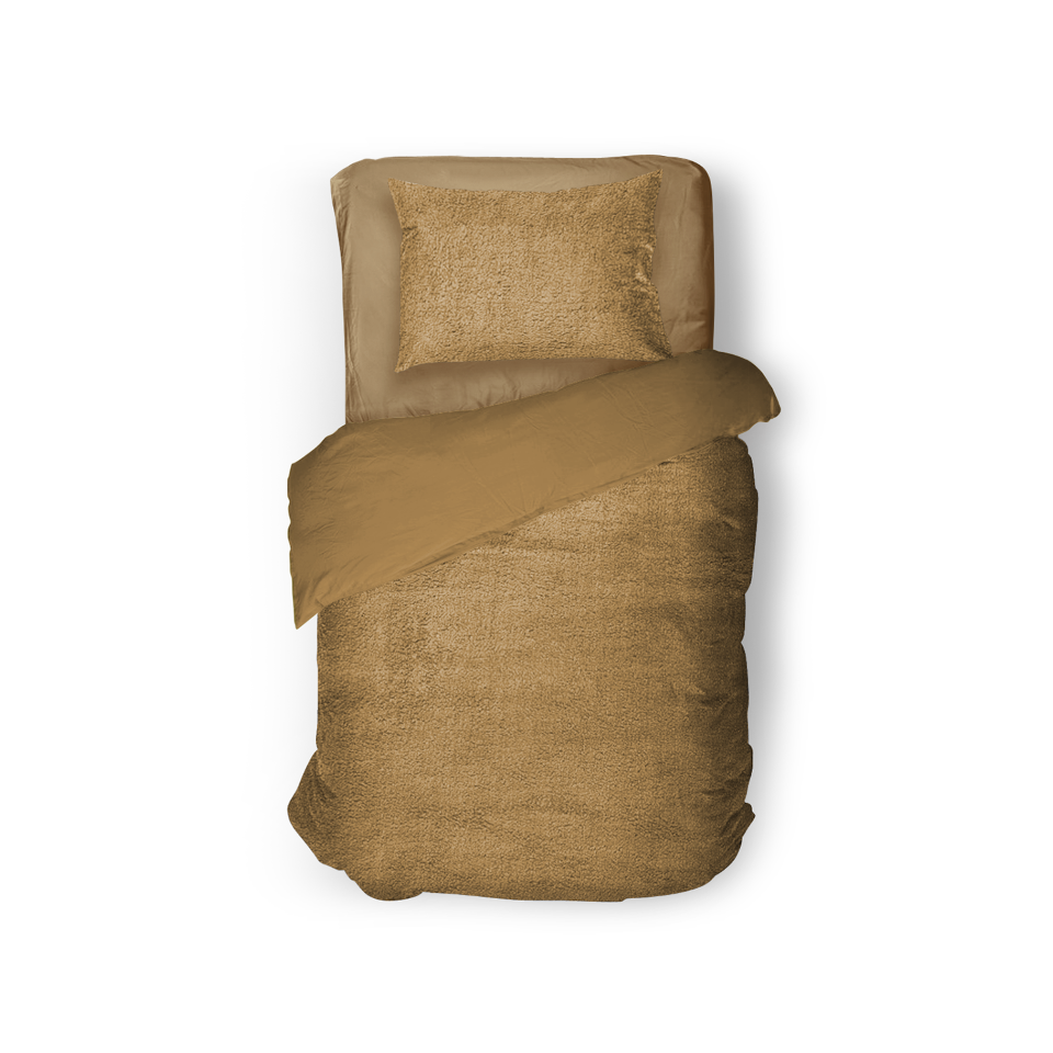 Eleganzzz Dekbedovertrek Teddy Pluche - taupe 140x200/220cm