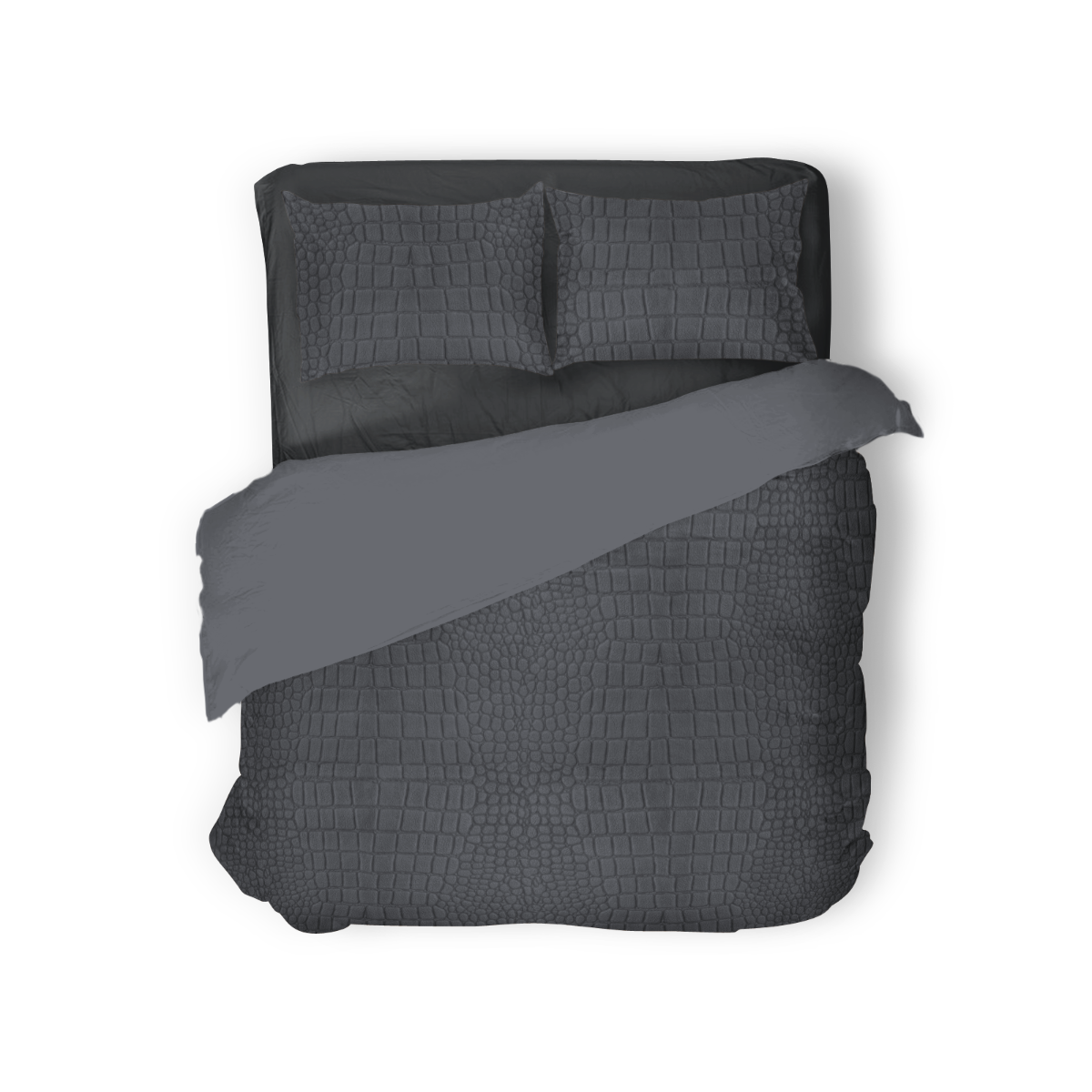 Eleganzzz Dekbedovertrek Micro Mink Crocodile - anthracite