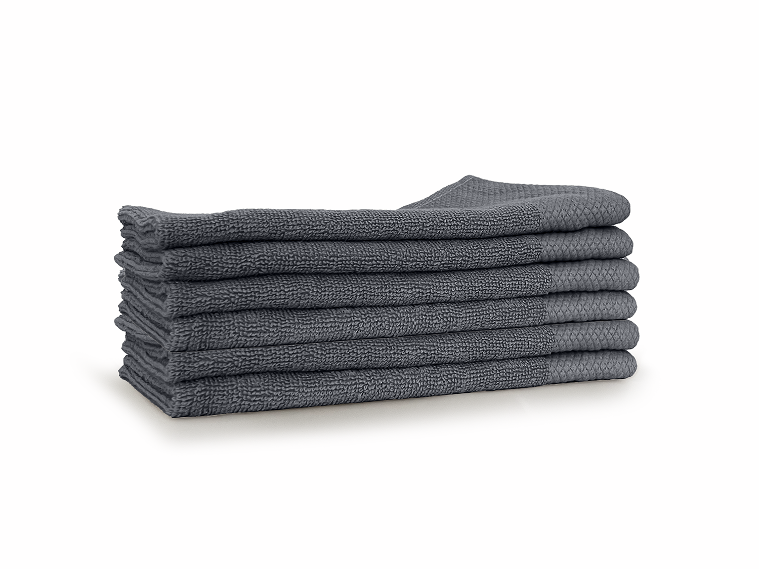 LINNICK Diamond Badstof Gastendoek 100% Katoen 30x50cm - dark grey - set van 6 LINNICK Diamond Badstof Gastendoek 100% Katoen 30x50cm - dark grey - set van 6