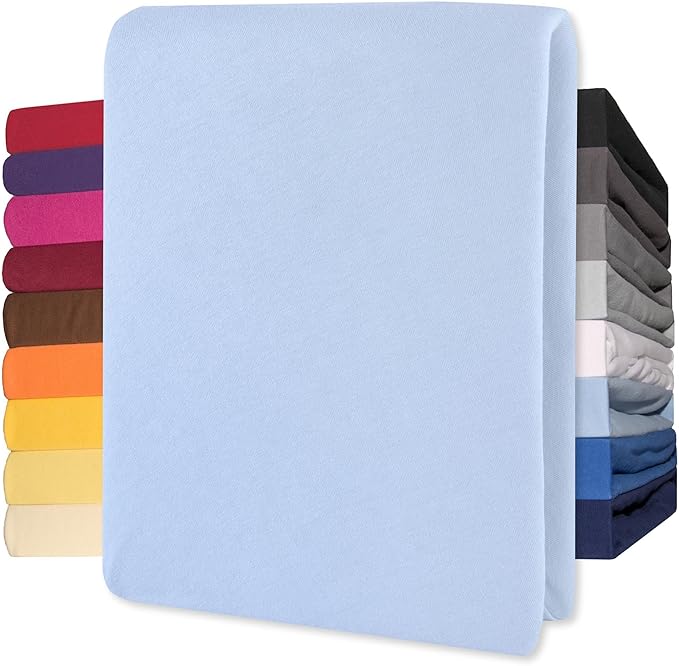 Lucina Hoeslaken Jersey Katoen Stretch 30cm Hoge Hoek - aqua