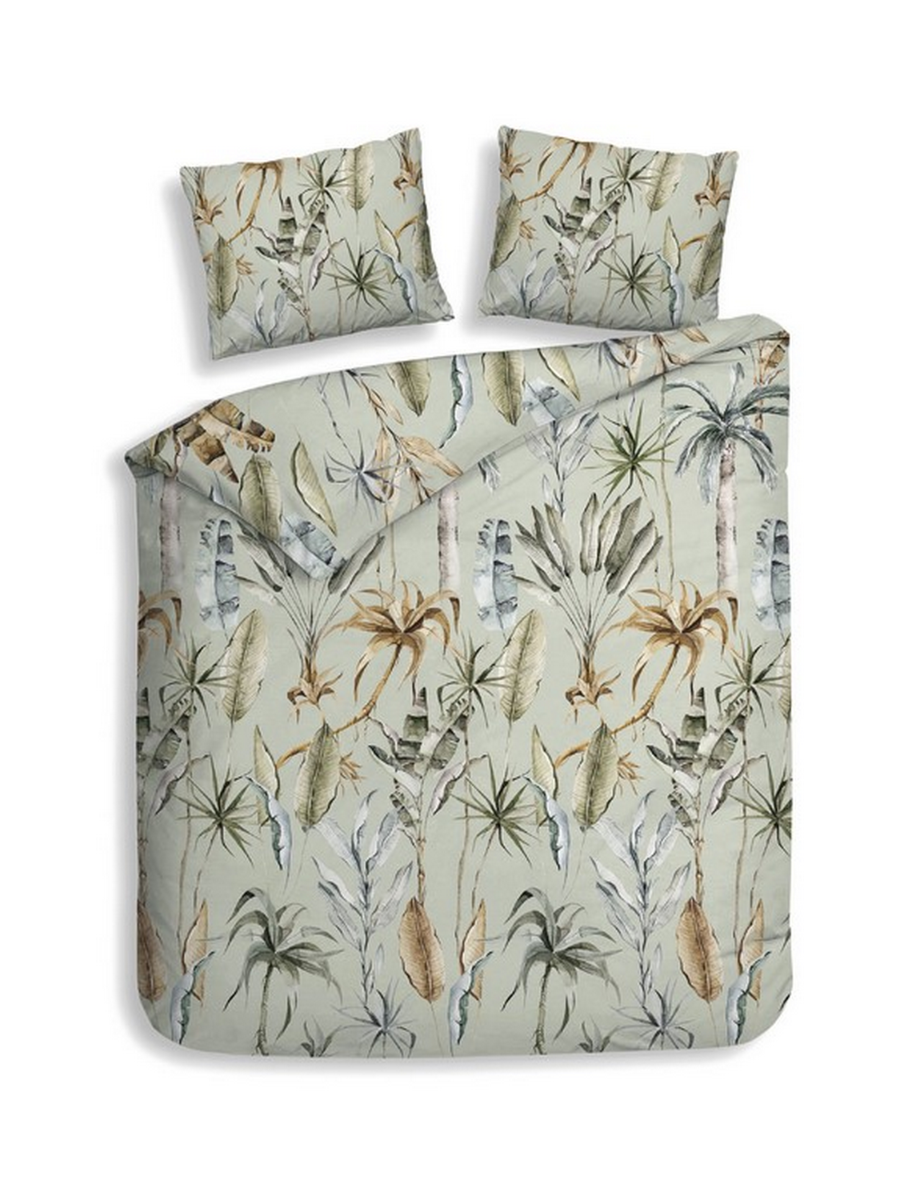 Heckett Lane Dekbedovertrek Flanel Areca - green 240x200/220cm