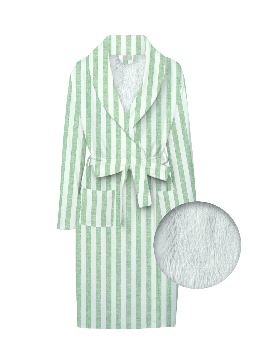 Zo Home Flanel Fleece Badjas Banda di Lino - moss green