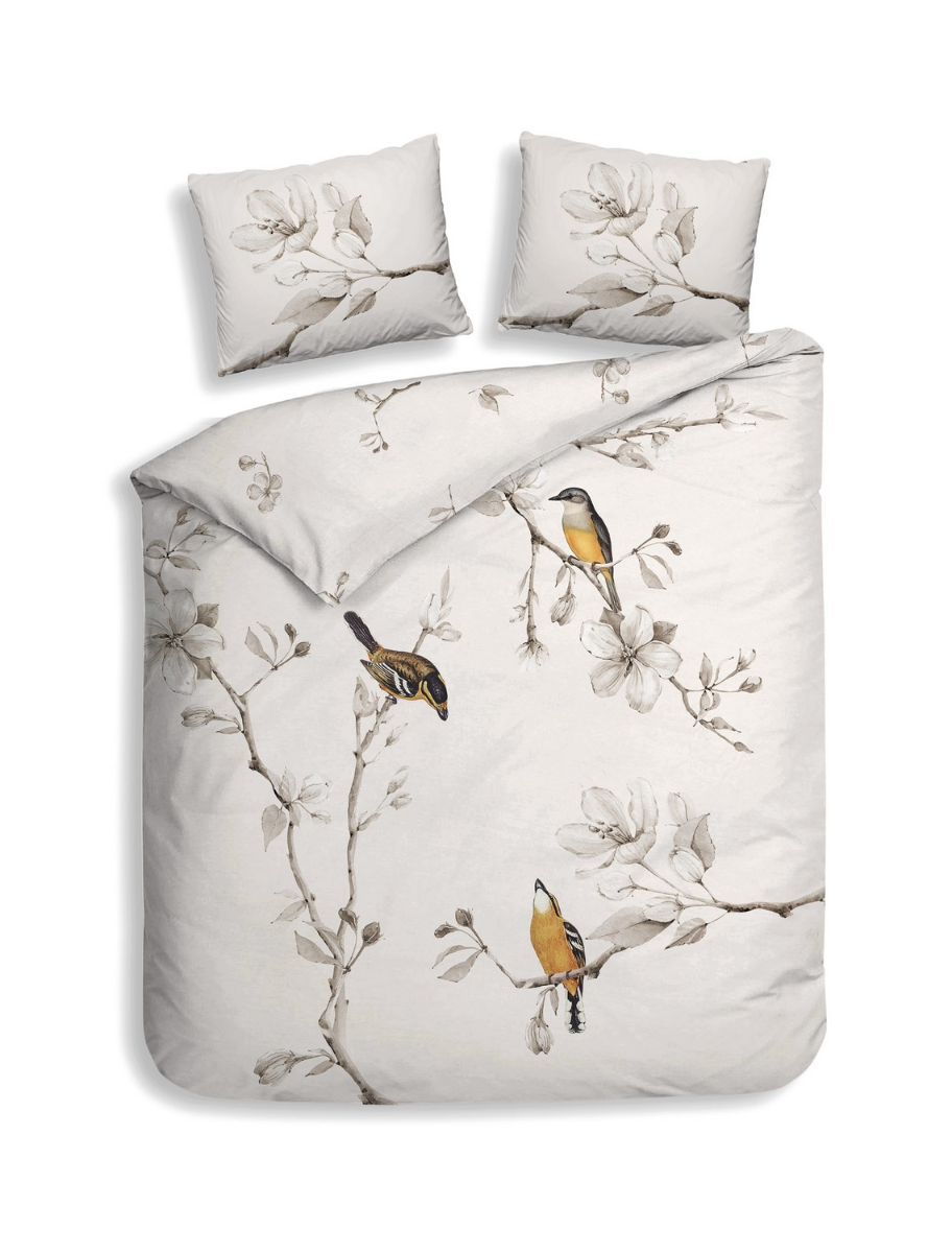 Heckett Lane Dekbedovertrek Katoen Clip Sheared Birdie - off white 200x200/220cm