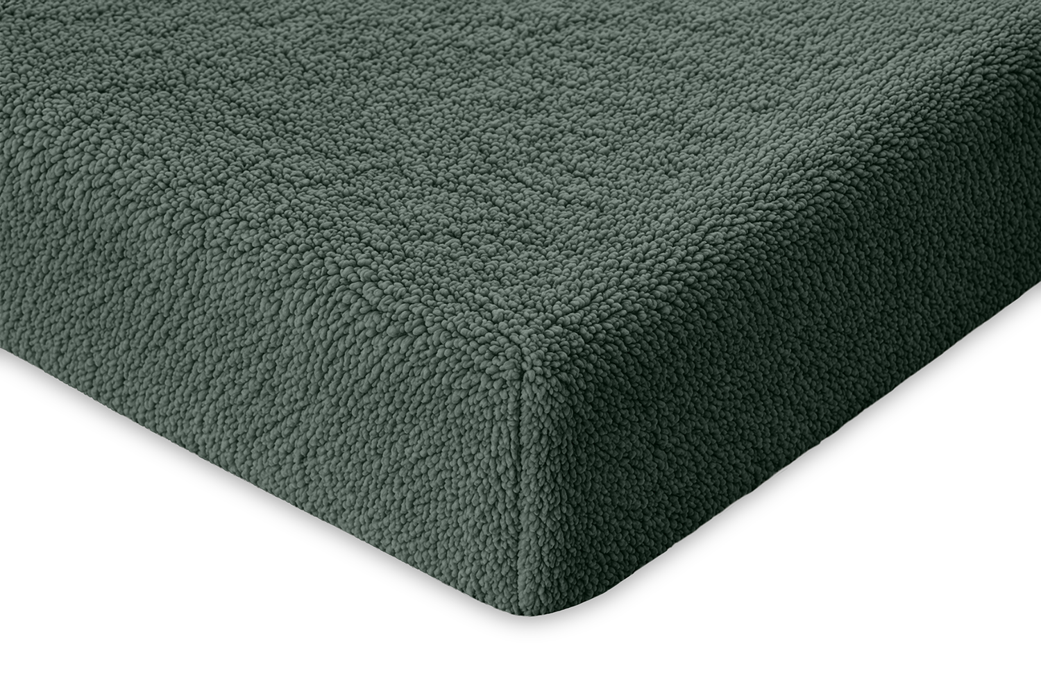 Eleganzzz Hoeslaken Teddy Pluche 35cm Hoekhoogte - bottle green