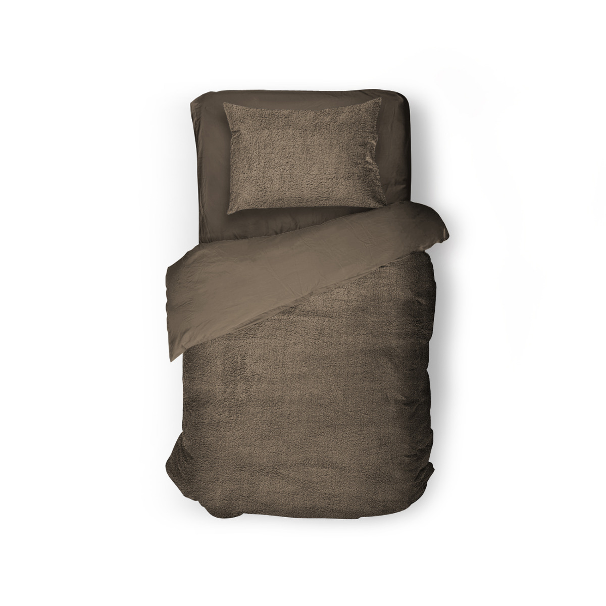 Eleganzzz Dekbedovertrek Teddy Pluche - brown 140x200/220cm