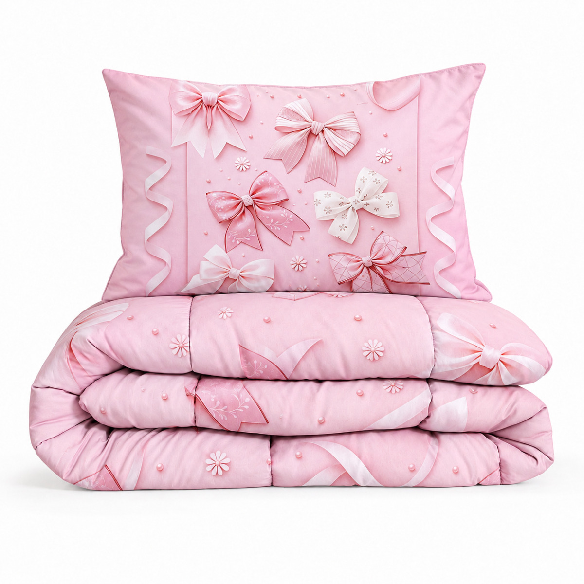 Eleganzzz Eazy Kinderdekbed Zonder Overtrek Inclusief Kussensloop Butterfly Tie - pink 140x200cm