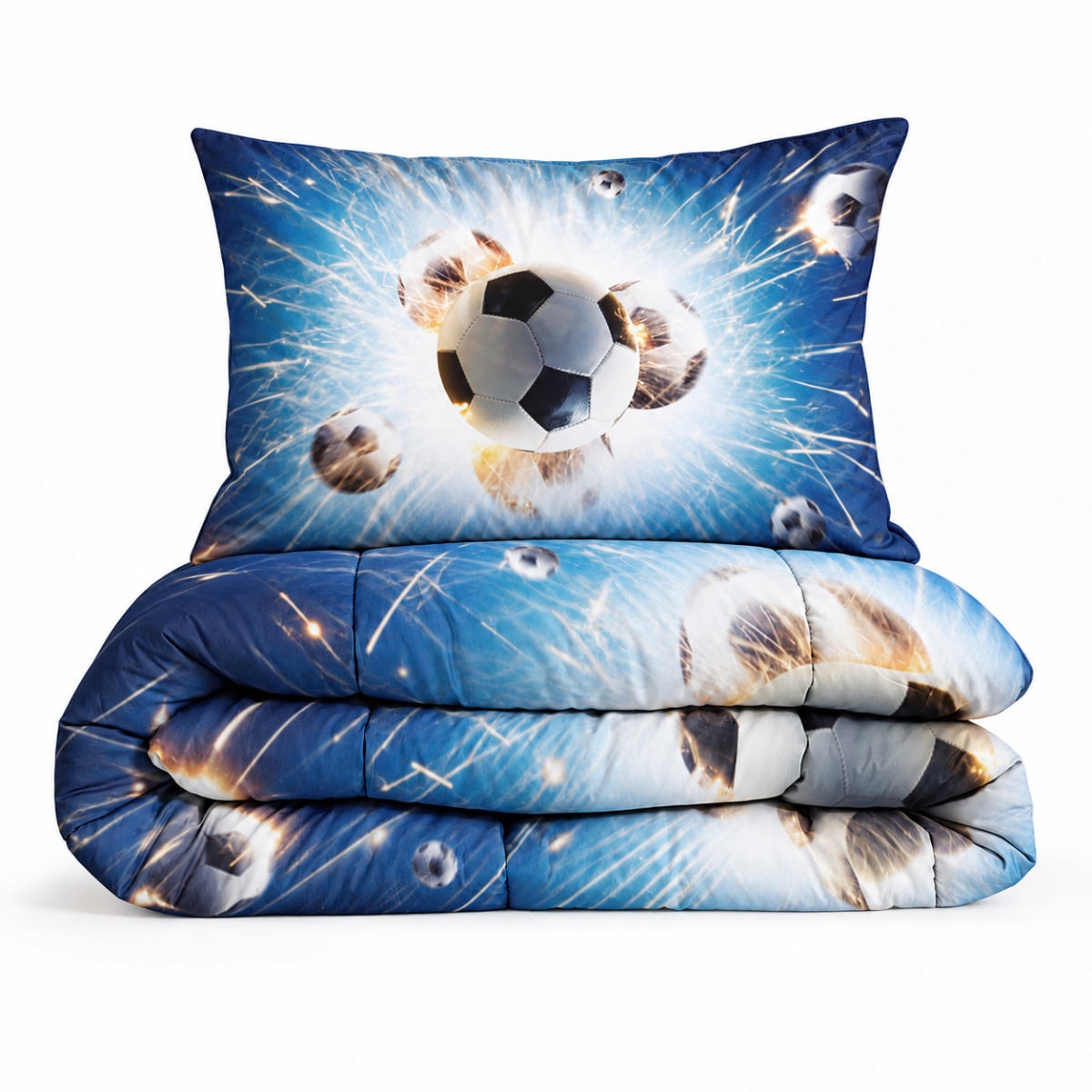 Eleganzzz Eazy Kinderdekbed Zonder Overtrek Inclusief Kussensloop Champions Dream - blue 140x200cm