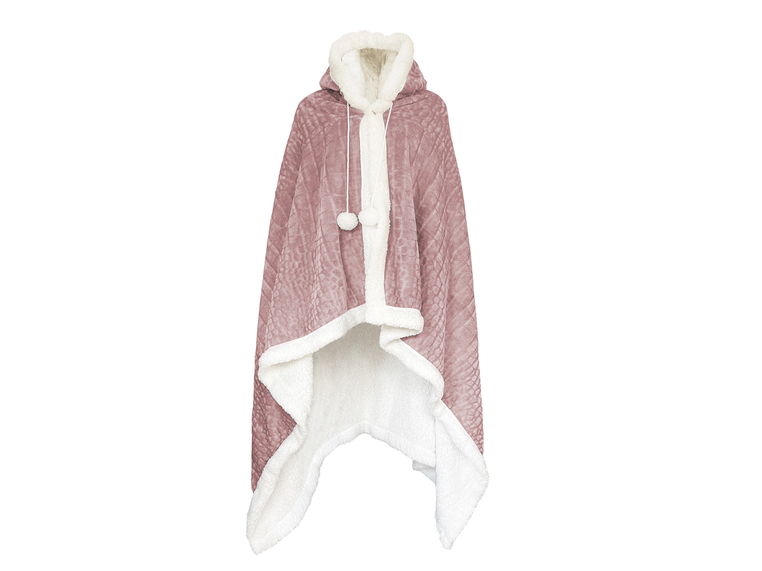 LINNICK Hoodie Flanel Fleece Deken Met Capuchon Croco - roze - 130x180cm