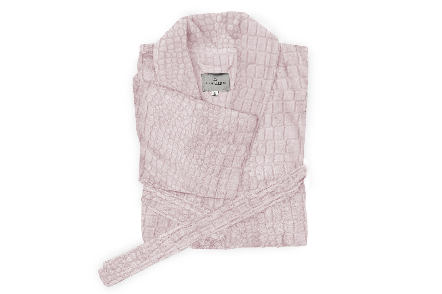 LINNICK Flanel Fleece Badjas Croco - licht roze - S