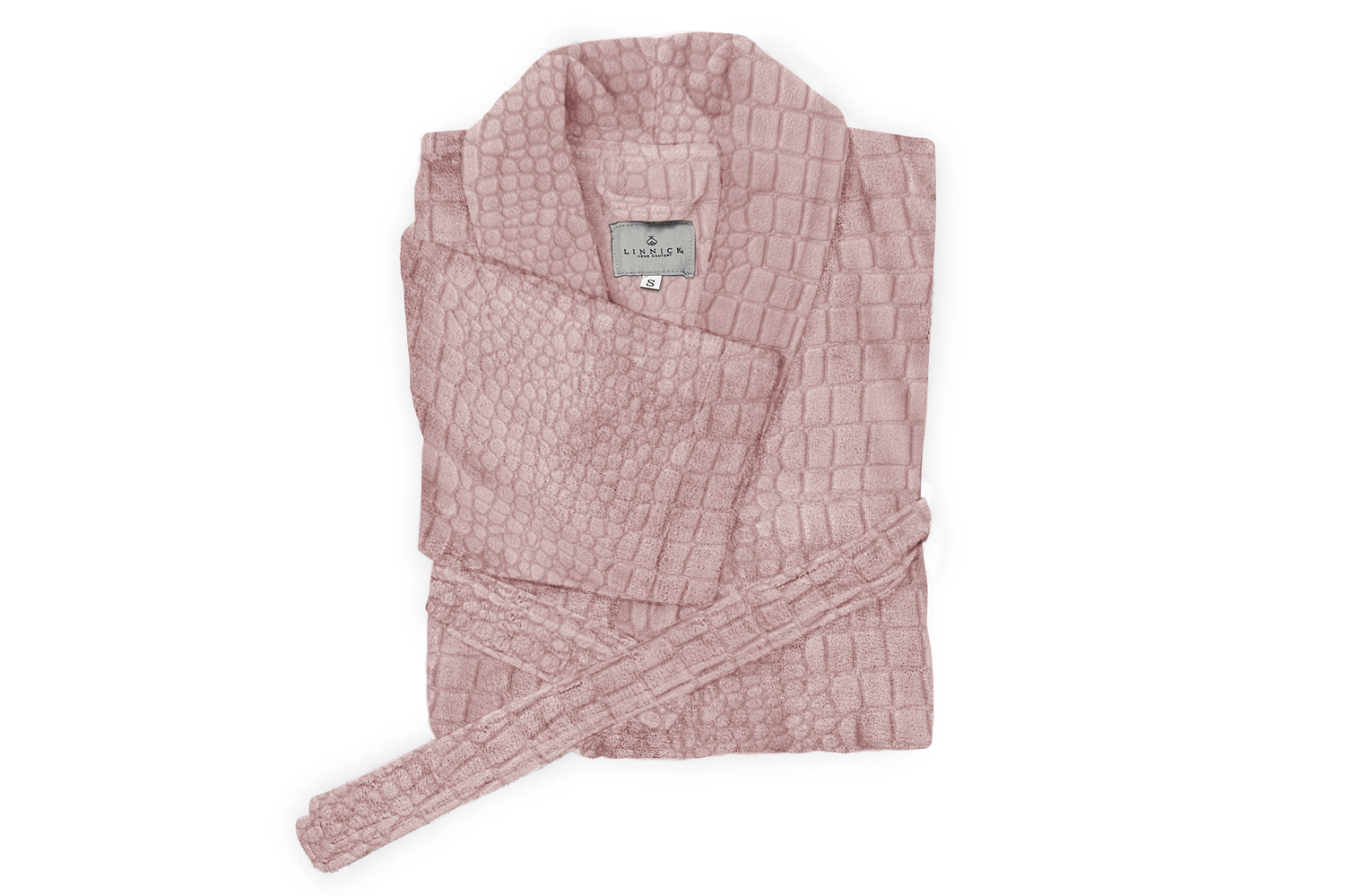 LINNICK Flanel Fleece Badjas Croco - rose - XL