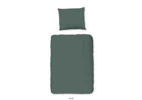 Good Morning Peuter Dekbedovertrek Katoen Uni - olive green 120x150cm
