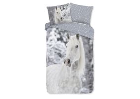 Good Morning Kinder Dekbedovertrek Katoen Flanel Bonnie - grey 140x200/220cm