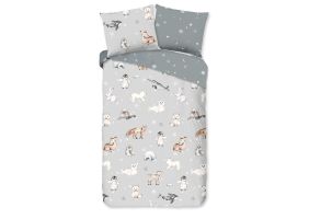 Good Morning Kinder Dekbedovertrek Katoen Flanel Cira - grey 140x200/220cm