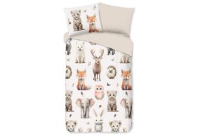 Good Morning Kinder Dekbedovertrek Katoen Flanel Sven - white 140x200/220cm
