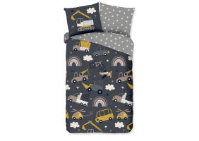 Good Morning Kinder Dekbedovertrek Katoen Renforcé Rush - grey 140x200/220cm