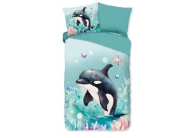 Pure Kinder Dekbedovertrek Microvezel Splash - mint 140x200/220cm