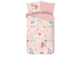 Good Morning Kinder Dekbedovertrek Katoen Flanel Ladida - pink 140x200/220cm