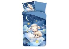 Pure Kinder Dekbedovertrek Microvezel Sheepy - blue 140x200/220cm