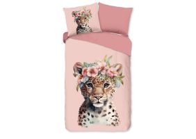 Good Morning Kinder Dekbedovertrek Katoen Flanel Kiran - pink 140x200/220cm