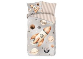 Good Morning Kinder Dekbedovertrek Katoen Renforcé Explore - grey 140x200/220cm
