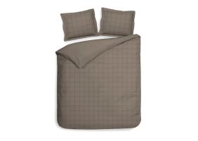 Heckett Lane Dekbedovertrek Katoen Satijn Diamant - taupe grey