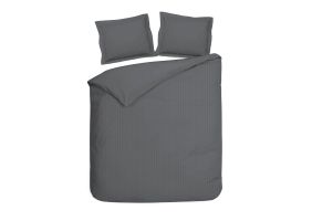 Heckett Lane Dekbedovertrek Katoen Satijn Banda - classic anthracite